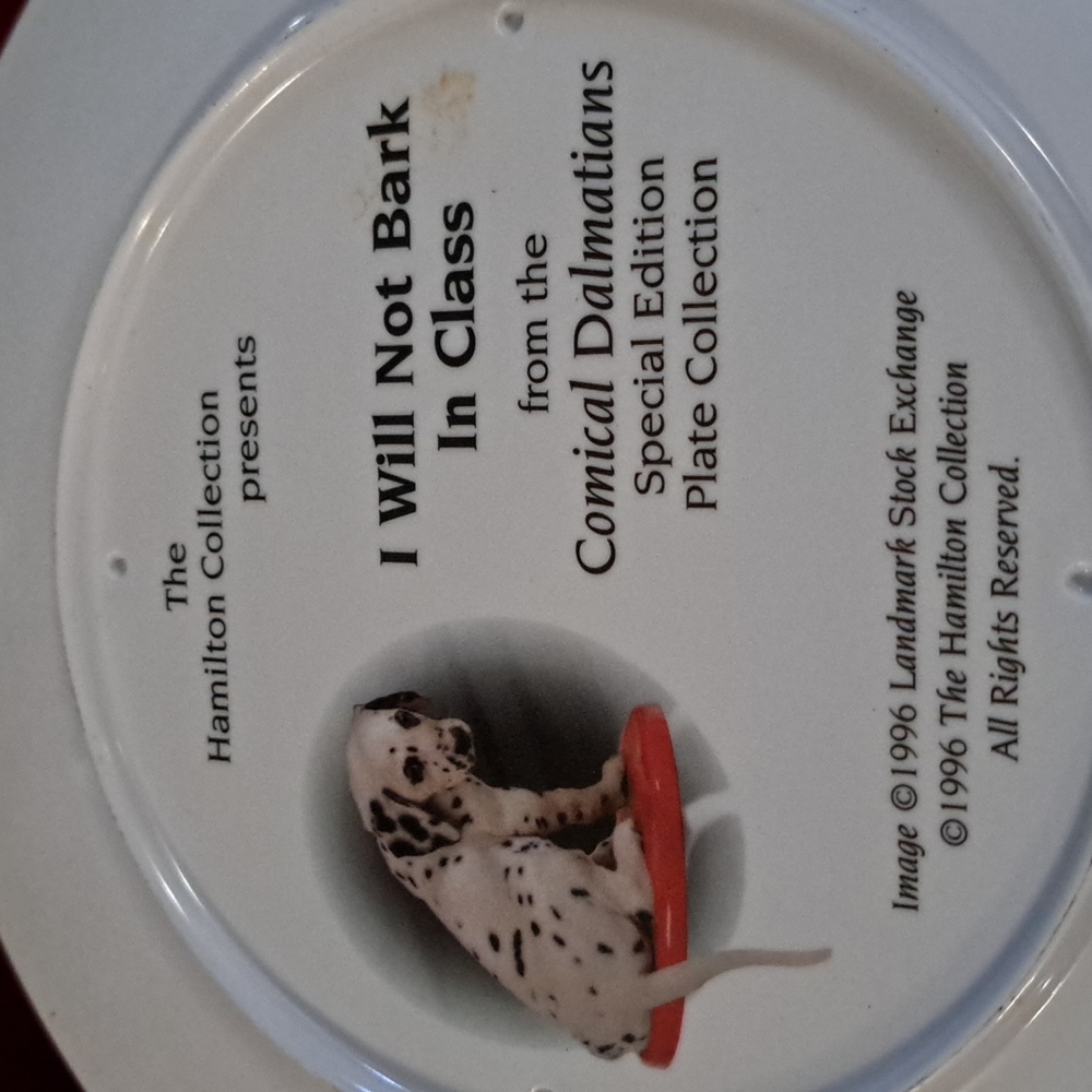 Hamilton Collection 1996 I will Not Bark In Class Plate - Picture 2 of 3